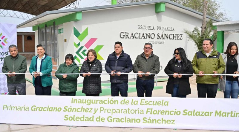 RICARDO GALLARDO IMPULSA LA EDUCACIÓN EN SOLEDAD DE GRACIANO SÁNCHEZ CON ENTREGA DE NUEVA PRIMARIA Y PREPARATORIA